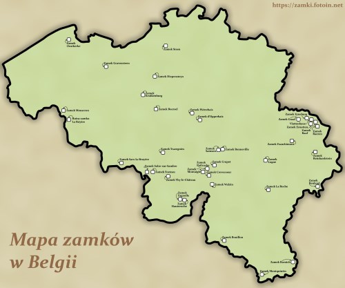 Mapa zamków w Belgii