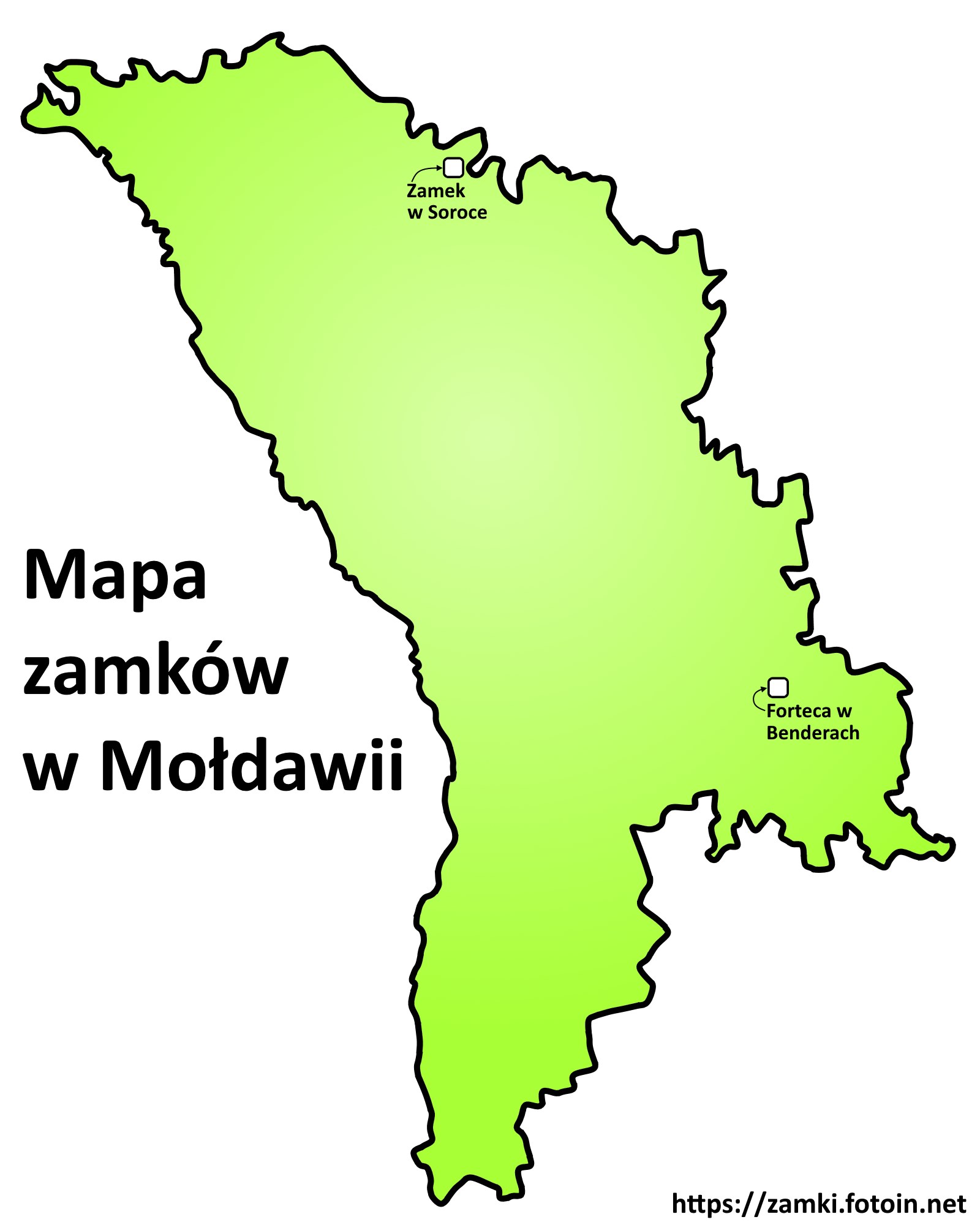 Mapa zamków w Mołdawii
