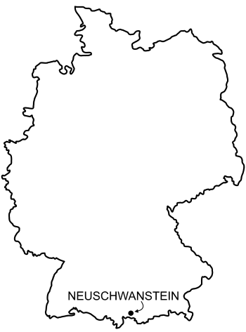 Mapa Zamek Neuschwanstein