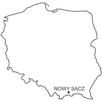 Mapa Zamek w Nowym Sączu